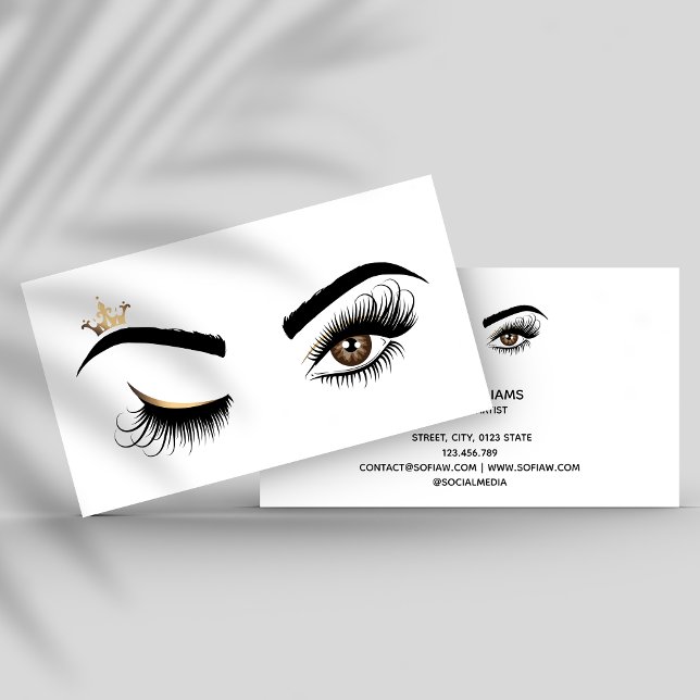 Carte De Visite Makeup artist Wink Eye Beauty Salon Lash Extension (Créateur téléchargé)