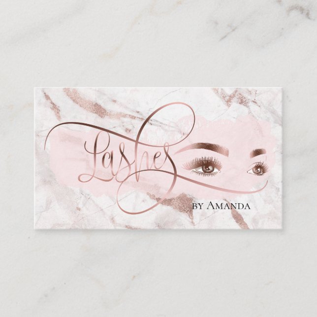 Carte De Visite Makeup Eyebrow Eyes Lashes Rose Gold (Devant)