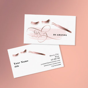Carte De Visite Makeup Eyebrow Eyes Lashes Rose Gold