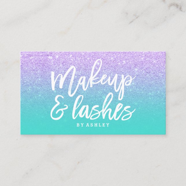 Carte De Visite Makeup lashes typographie faux lavender parties sc (Devant)