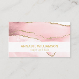 Carte de visite Makeup Marbre Rose et Paillettes d