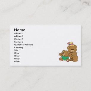 Carte De Visite Maman et bébé ours garçon