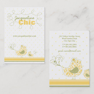 Carte De Visite Maman Jaune Fantaisiste et Tourbillons de Damas Oi