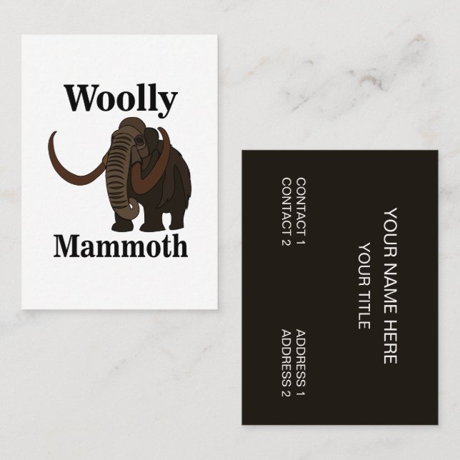 Carte De Visite Mammoth laineux (Devant / Derrière)