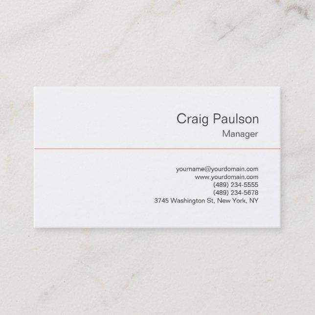 Carte de visite Manager Noir Blanc Rouge Tendance (Devant)