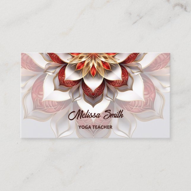 Carte De Visite Mandala 3D Gold rouge (Devant)