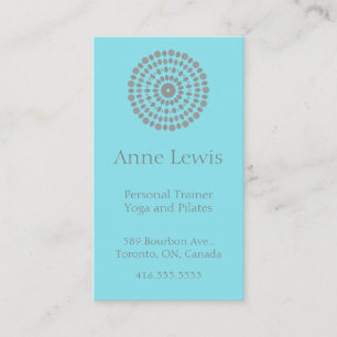 Carte de visite Mandala bleu clair et gris