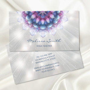 Carte De Visite Mandala bleu violet brillant