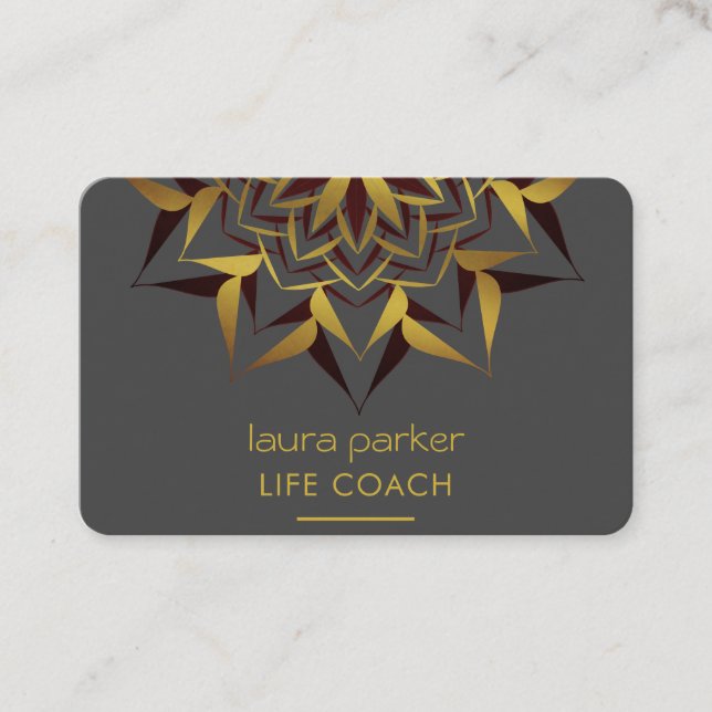 Carte De Visite Mandala Boho Tribal Art Yoga Massage Thérapie (Devant)