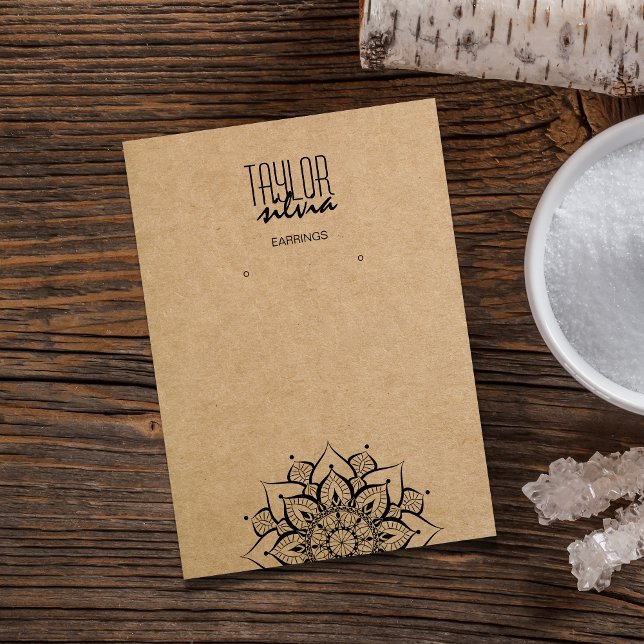 Carte De Visite mandala craft paper Earring display card (Créateur téléchargé)