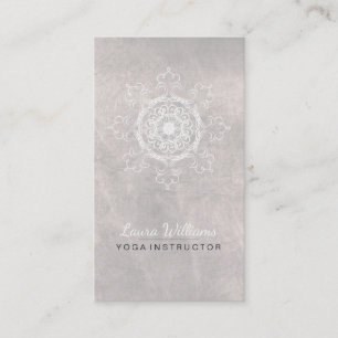 Carte De Visite Mandala Damask Lotus Flower Méditation noir blanc