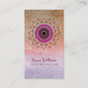 Carte De Visite Mandala Damask Lotus Méditation Fleur Holistique