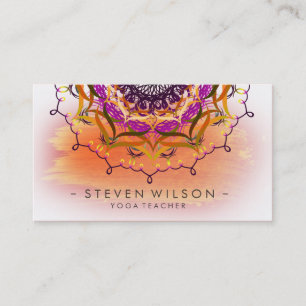 Carte De Visite Mandala Damask Méditation Yoga Massage holistique