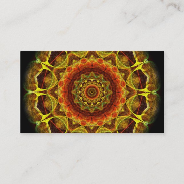 Carte De Visite Mandala de bouton d'or (Devant)