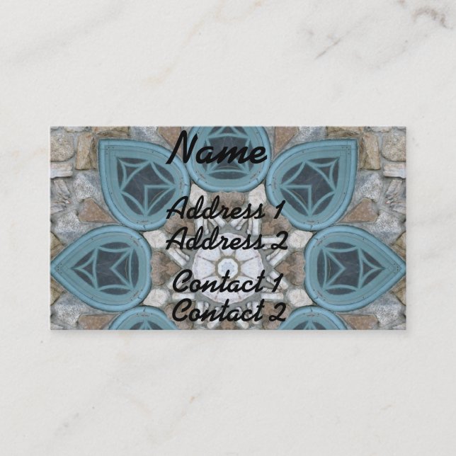 Carte De Visite Mandala de fenêtre de vert-de-gris de Steampunk (Devant)