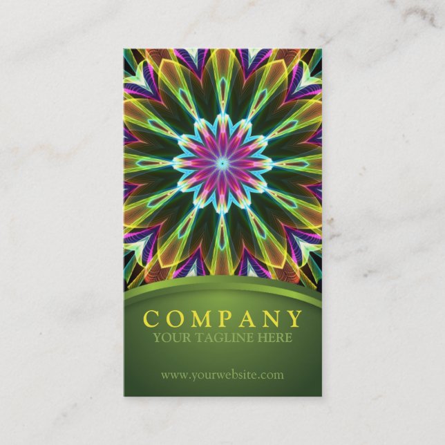 Carte De Visite Mandala de fleur de Trompet (Devant)