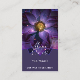 Carte De Visite Mandala de la Fleur Mystique du Lotus   Nouvel Âge