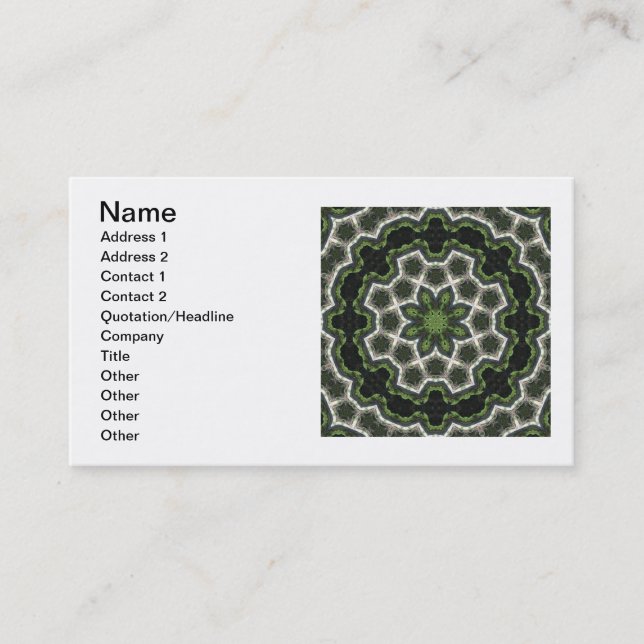 Carte De Visite Mandala de photo de la terre verte (Devant)