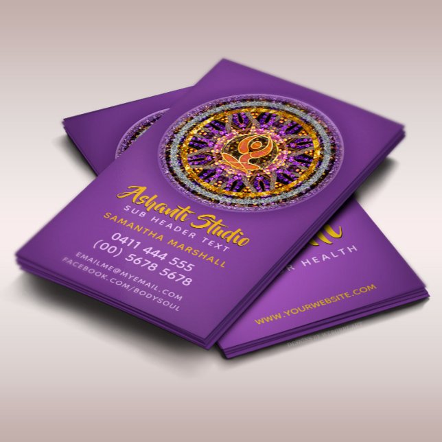 Carte de visite Mandala Déesse de Yoga Sarcelle (Créateur téléchargé)