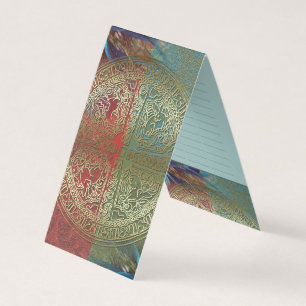 Carte de visite Mandala Doré sur Plumes