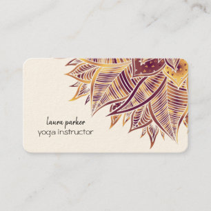 Carte De Visite Mandala Elegant Boho Paisley Floral Art Yoga Busin