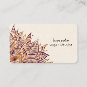 Carte De Visite Mandala Elegant Boho Paisley Floral Art Yoga Busin