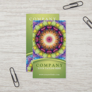 Carte De Visite Mandala en verre d'arc-en-ciel