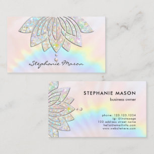 Carte De Visite Mandala fleur de lotus pailleté holographique Uniq