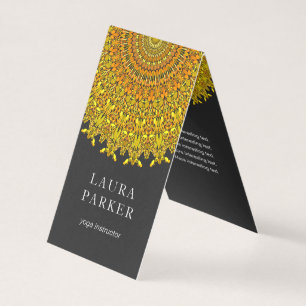 Carte De Visite Mandala fleuri floral d'or