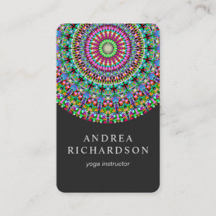 Carte De Visite Mandala floral coloré