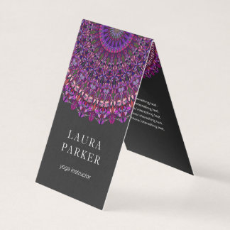 Carte De Visite Mandala floral coloré pourpre