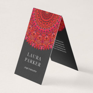 Carte De Visite Mandala floral rouge