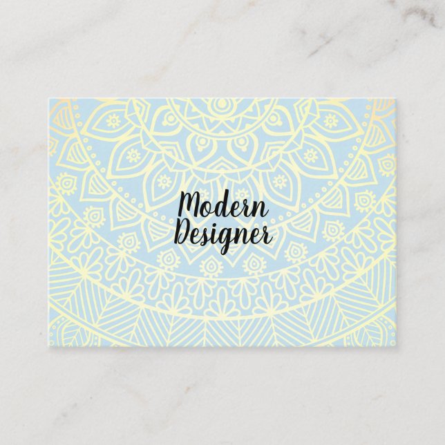 Carte De Visite Mandala Gold Motif et Grunge (Devant)