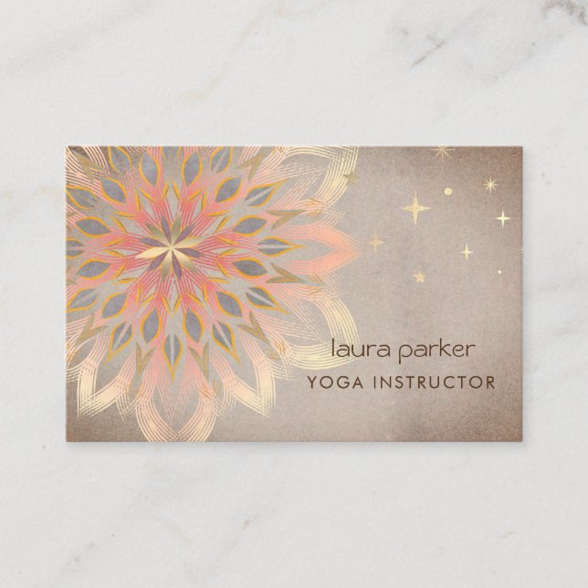 Carte De Visite Mandala Holistic Lotus Floral Zen Méditation Yoga (Devant)