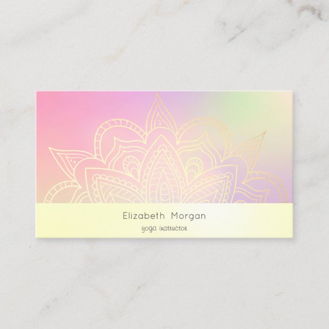 Carte De Visite Mandala holographique moderne élégant (Devant)