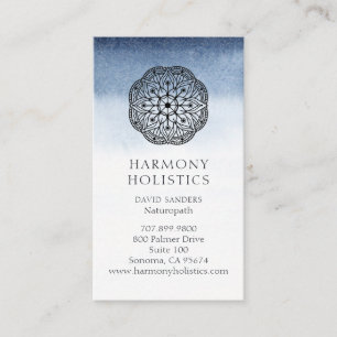 Carte De Visite Mandala Indigo White Holistic Health