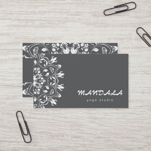 CARTE DE VISITE MANDALA LOGO CUSTOMISÉ YOGA INSTRUCTEUR (Devant/Arrière en situation)