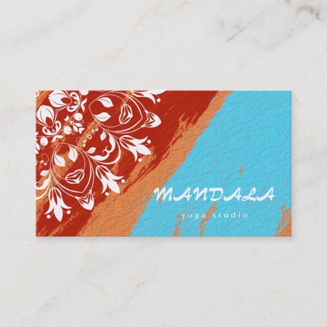 CARTE DE VISITE MANDALA LOGO CUSTOMISÉ YOGA INSTRUCTEUR (Devant)