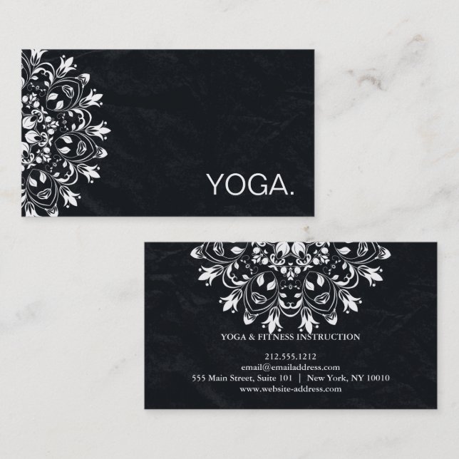 CARTE DE VISITE MANDALA LOGO CUSTOMISÉ YOGA INSTRUCTEUR (Devant / Derrière)