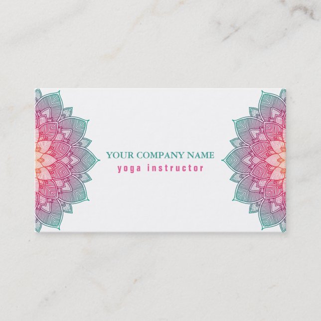 CARTE DE VISITE MANDALA LOGO CUSTOMISÉ YOGA INSTRUCTEUR (Devant)