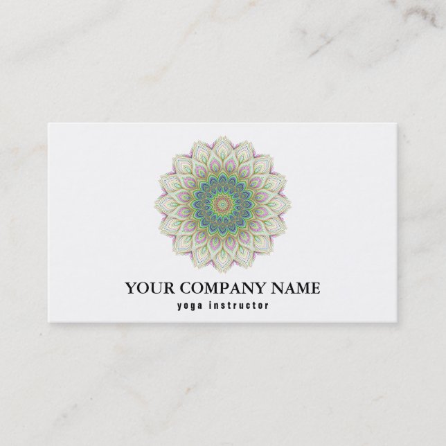 CARTE DE VISITE MANDALA LOGO CUSTOMISÉ YOGA INSTRUCTEUR (Devant)