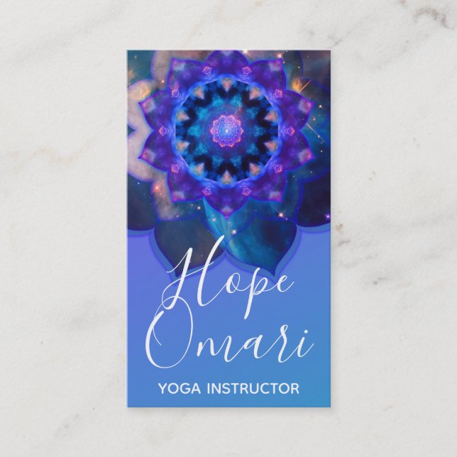 Carte De Visite Mandala Lotus Bleu (Devant)