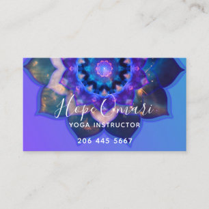 Carte De Visite Mandala Lotus Bleu