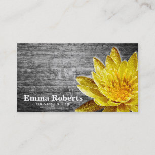 CARTE DE VISITE MANDALA LOTUS INSTRUCTEUR YOGA EN BOIS CUSTOMISÉ