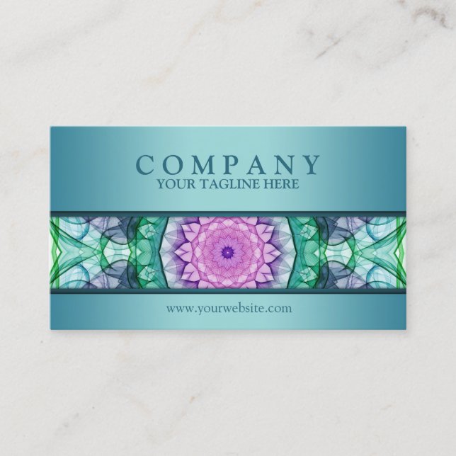 Carte De Visite Mandala moderne de nénuphar - mis à jour (Devant)