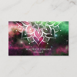 Carte De Visite Mandala Nebula Professeur de Yoga Enseignant Zen