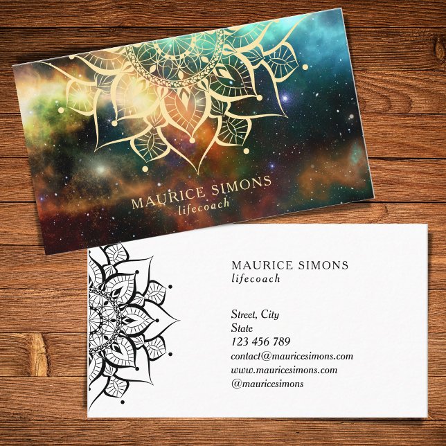 Carte De Visite Mandala Nebula Yoga Instructeur Yoga Enseignant Ze (Créateur téléchargé)