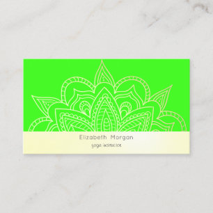 Carte De Visite Mandala néon vert moderne élégant