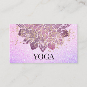 Carte De Visite *~* Mandala Parties scintillant rose or Yoga spiri