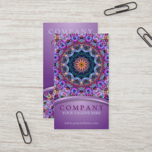 Carte De Visite Mandala pourpre de Lotus